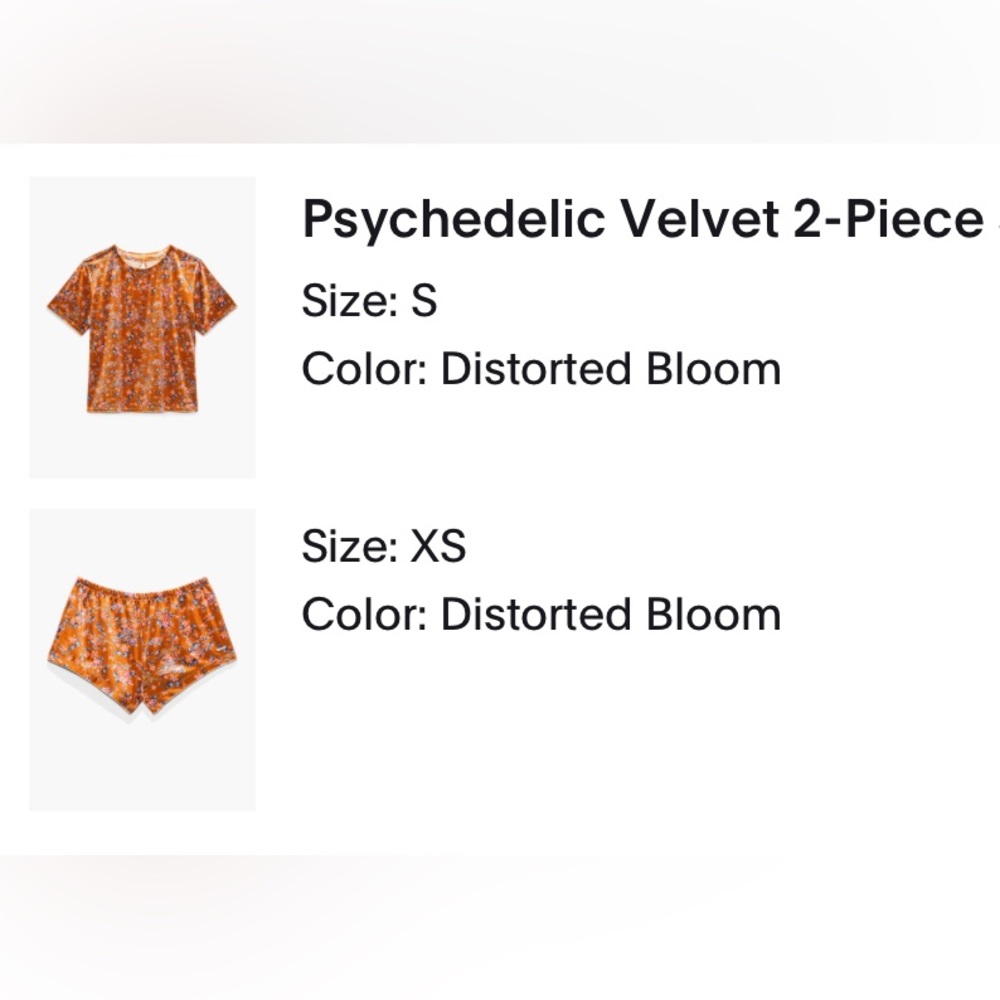 Savage X Fenty Psychedelic Velvet 2-Piece Matching Set Size Small | NWOT!